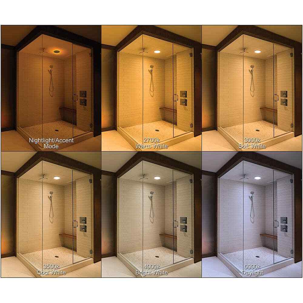 Commercial Electric 4 in. CCT Integrated LED Recessed Light Trim w/ Night Light