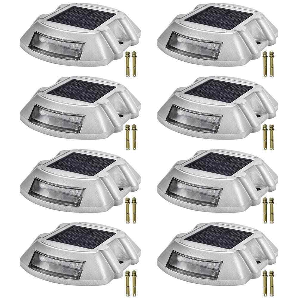 VEVOR Solar Dock Lights Marine 8-Pack Outdoor Waterproof Wireless 6 LED Driveway