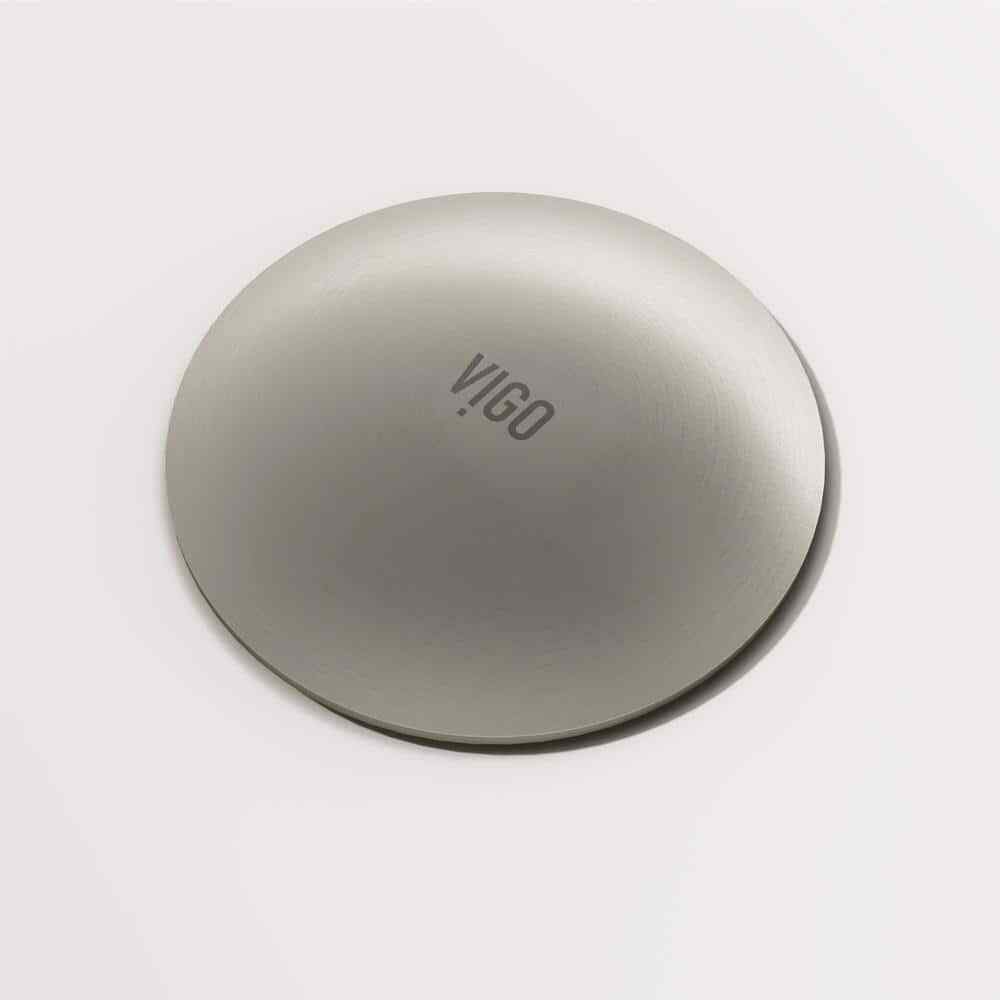 VIGO Vessel Bathroom Sink Pop-Up Drain and Mounting Ring in Brushed Nickel