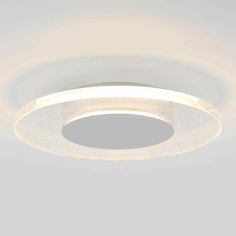 Artika Essence Disk 13 in. Chrome Modern LED Flush Mount Ceiling Light