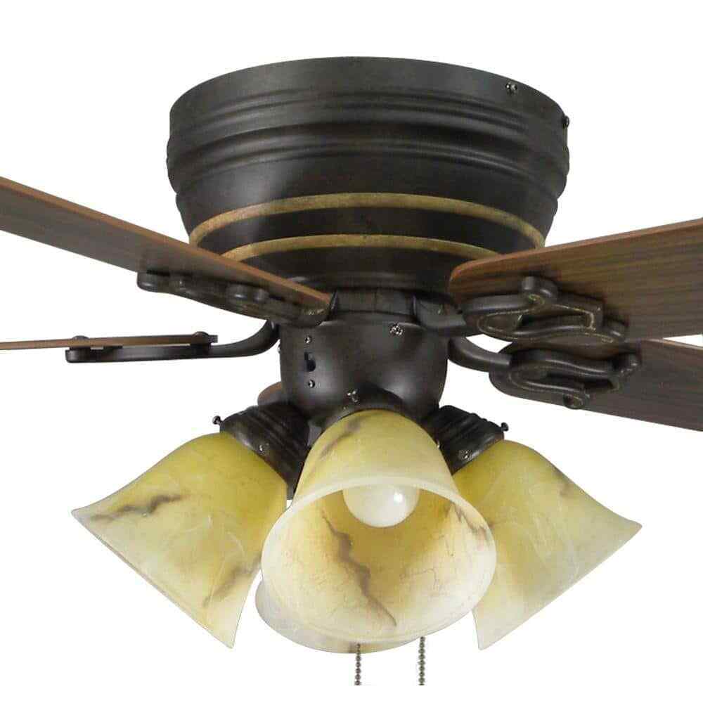 Hampton Bay Carriage House 52 in. Indoor LED Iron Ceiling Fan w/ Light Kit