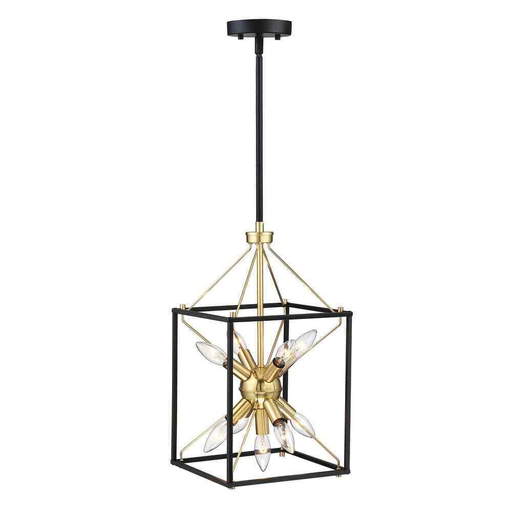 PUDO 10 in. 1-Light Black Painting White Vanity Light Chandelier15-M-50929