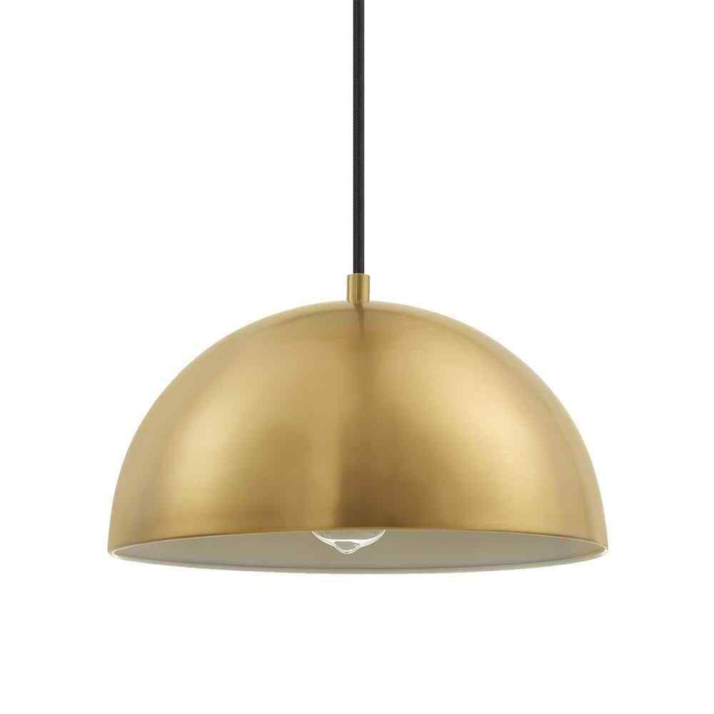 Novogratz x Globe Electric Hazel 1-Light Matte Brass Shaded Pendant Light