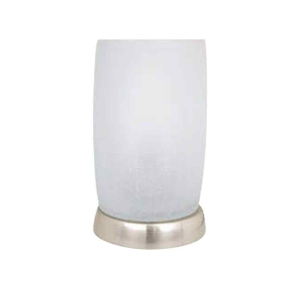 Hampton Bay 8 in. Uplight Accent Brushed Nickel Table Lamp with Glass Shade