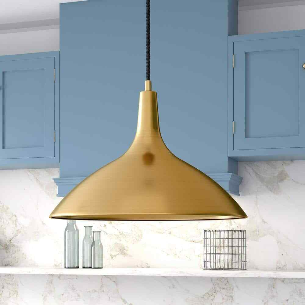 Meyer&Cross Barton 1-Light Brass Pendant with Metal Shade