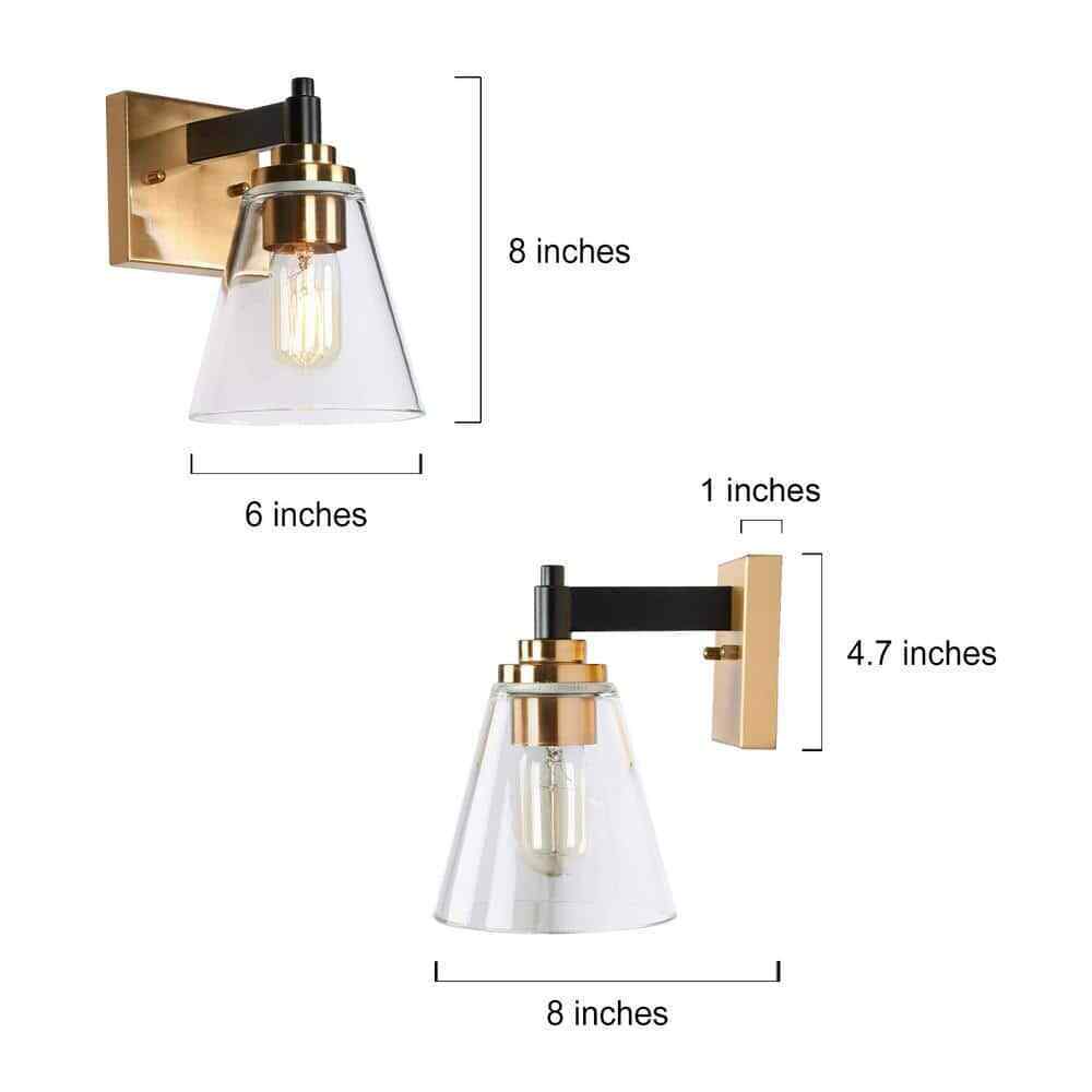 Zevni Fatime 1-Light Black Indoor Wall Sconce Cone Clear Glass