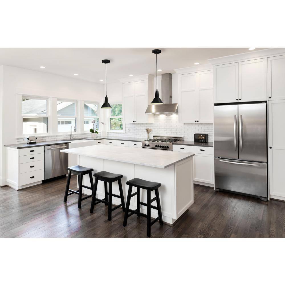 Ledpax Technology Danbury 1-Light Mini Kitchen Island Matte Black Pendant