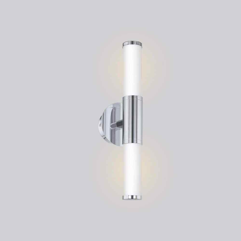 Eglo Palmera Chrome LED Bathroom Vanity Light with Etched Glass Shades