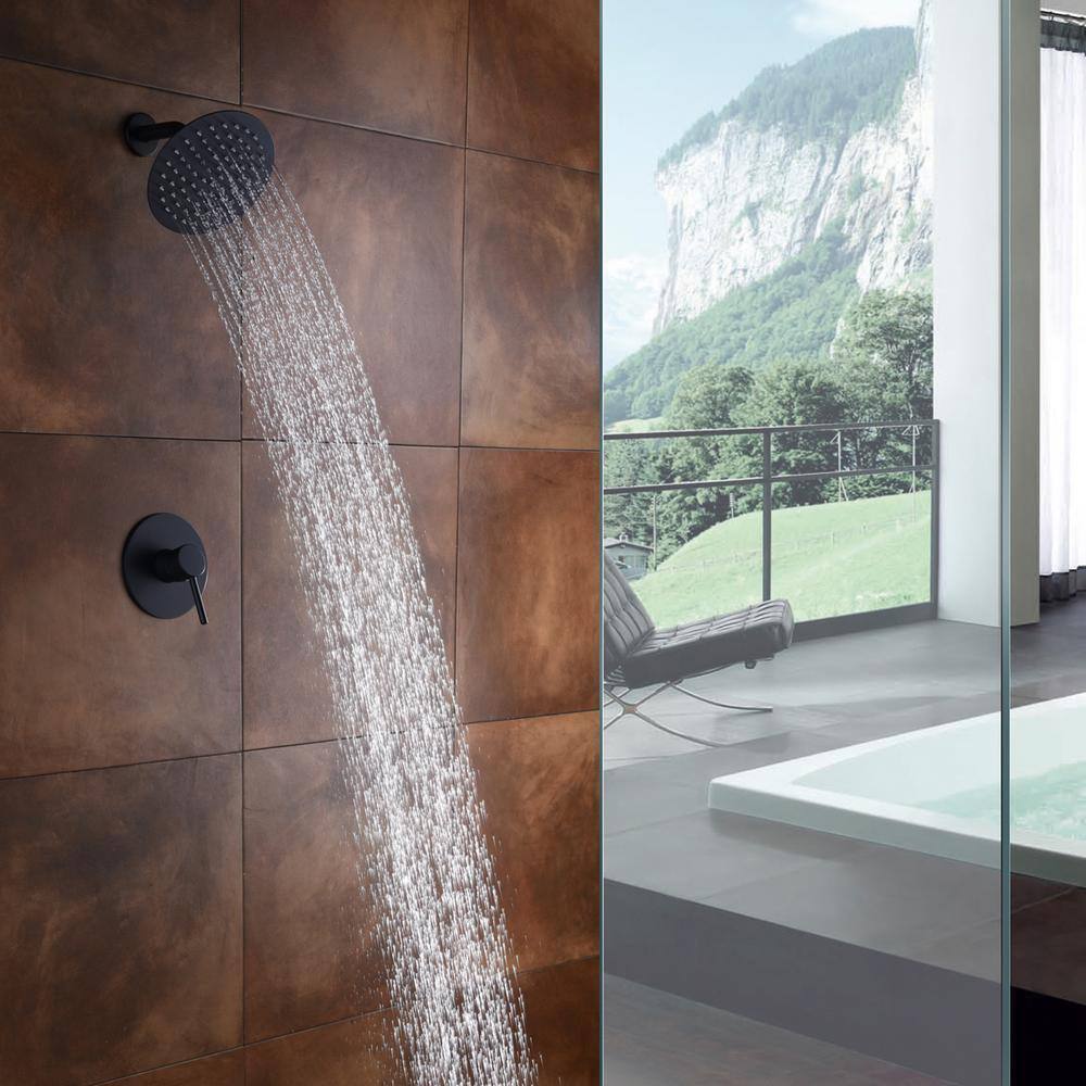 SUMERAIN Single Handle 1-Spray Shower Faucet 1.8GPM Pressure Balance Matte Black