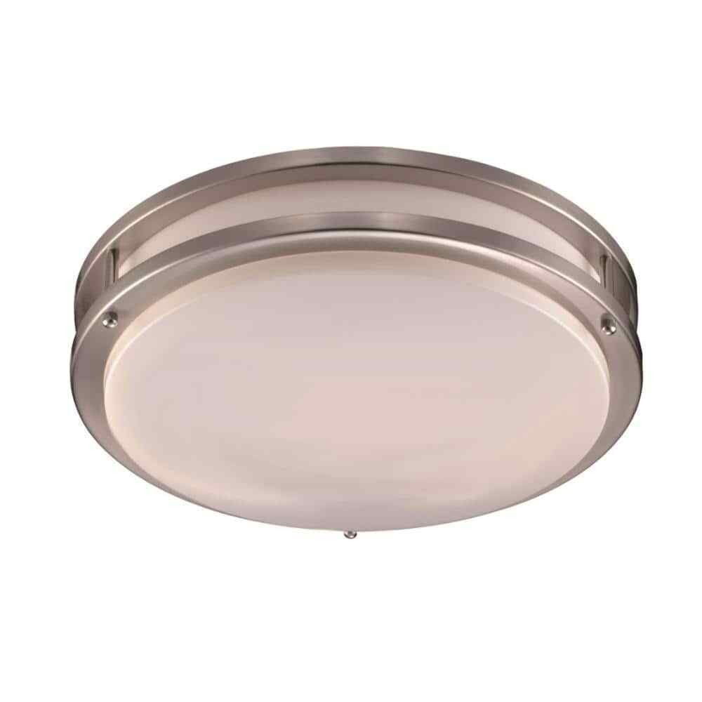 Bel Air Lighting Barnes 14 in. Brushed Nickel Flush Mount Ceiling Light Fixture