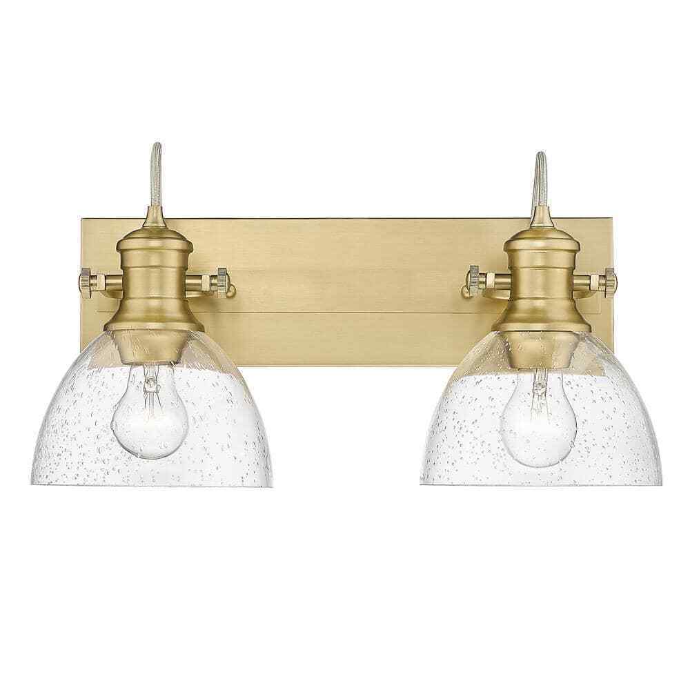 Golden Lighting Hines Brushed Champagne Bronze Seeded Glass Bath Vanity Light