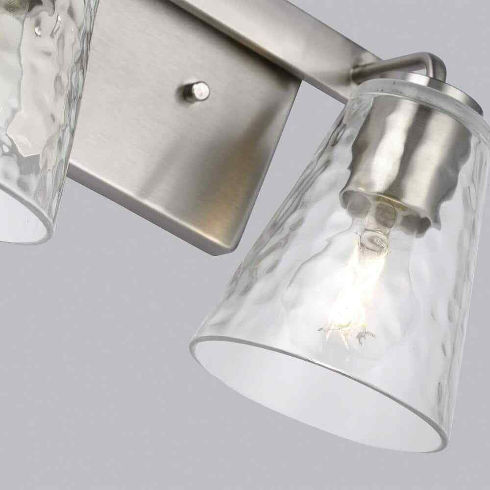 Home Decorators Westbrook 2-Light Brushed Nickel Modern Bathroom Vanity Light