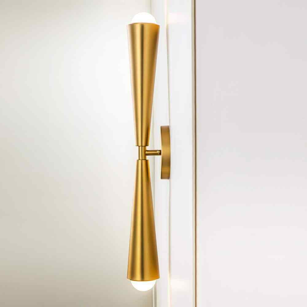 RRTYO Aaru Brass Up Down Cone Linear LED Bathroom Vanity Light Wall Sconce