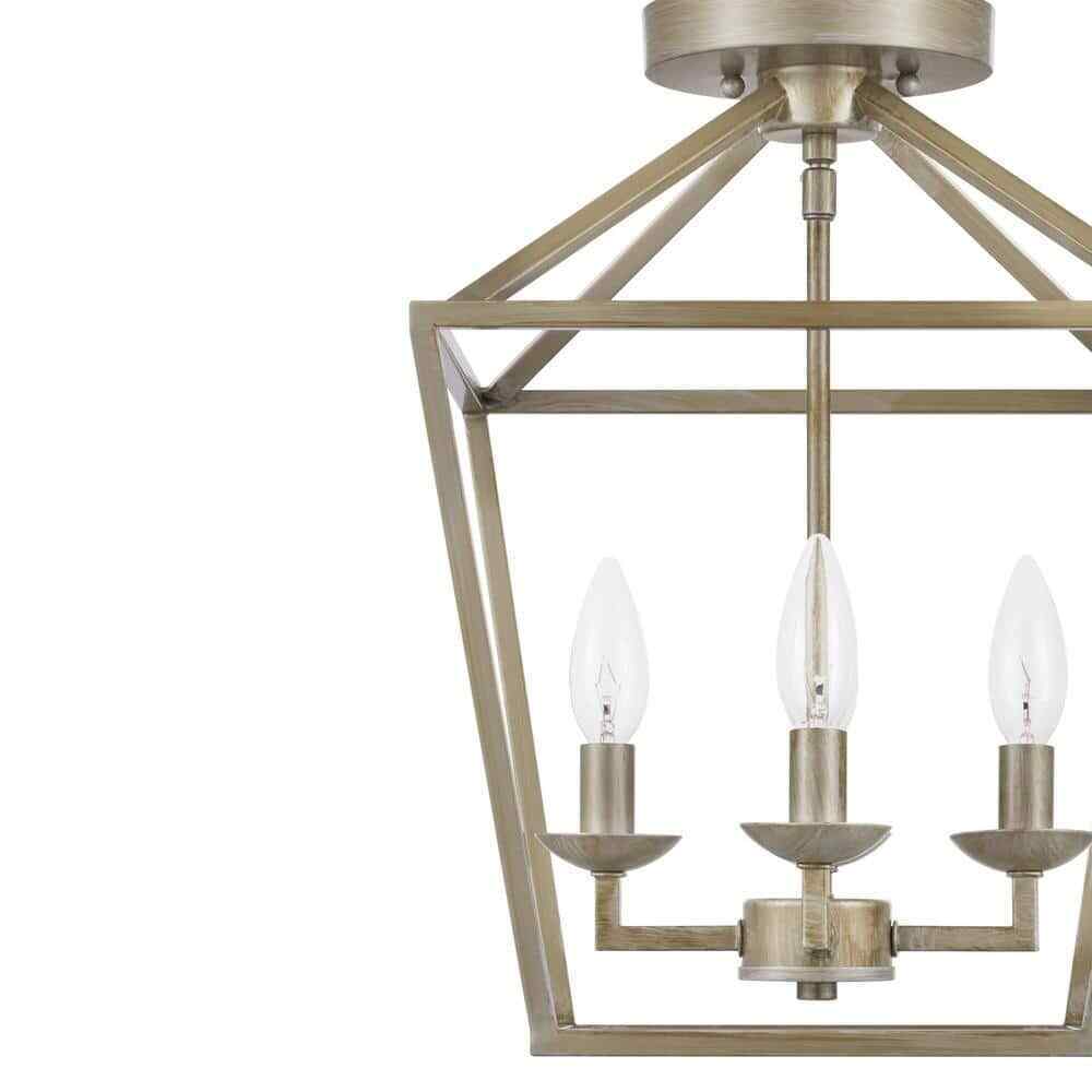 Home Decorators Weyburn 16.5 4-Light Antique Silver Leaf Ceiling Light Fixture