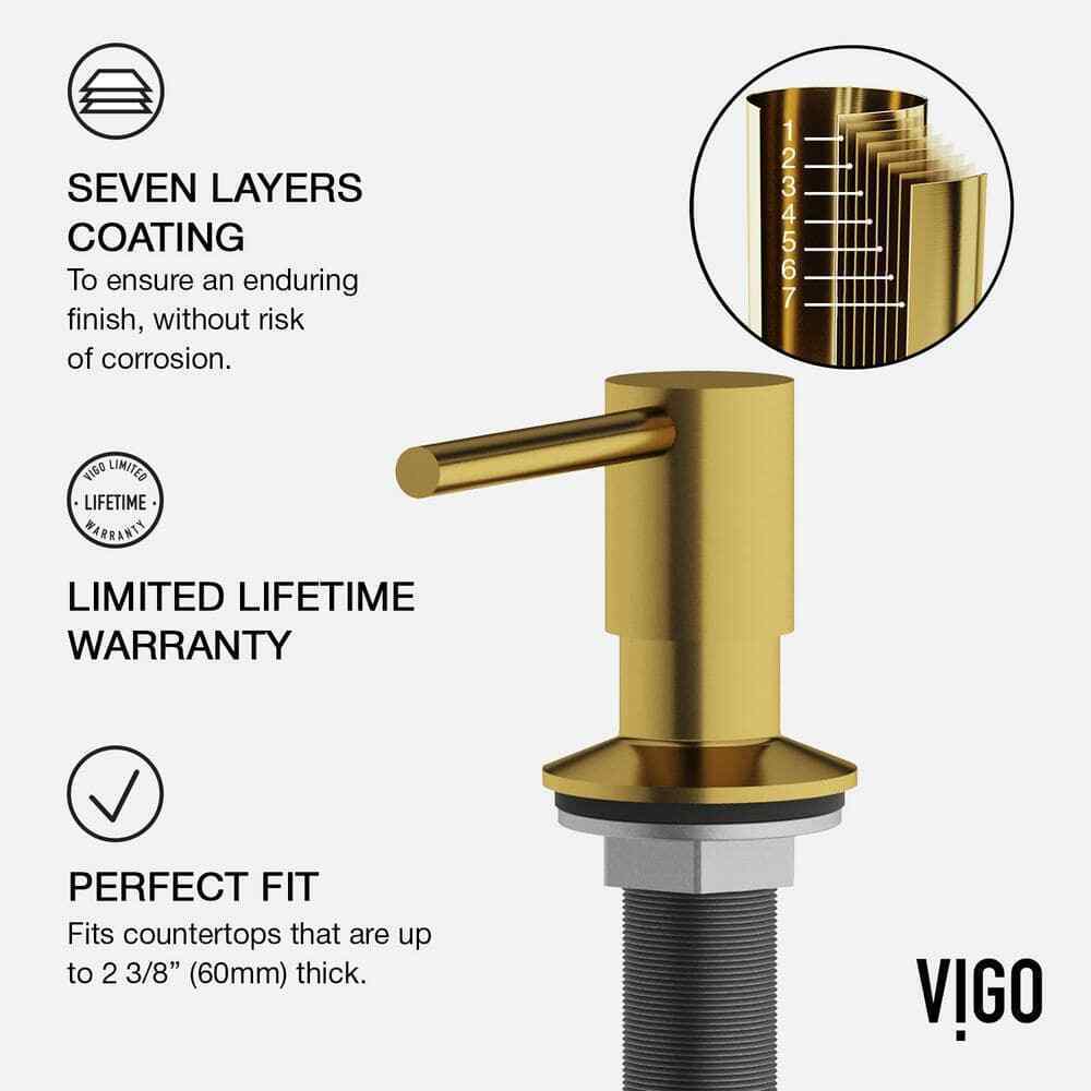VIGO Bolton Kitchen Soap Dispenser in Matte Brushed Gold VGSD005MG