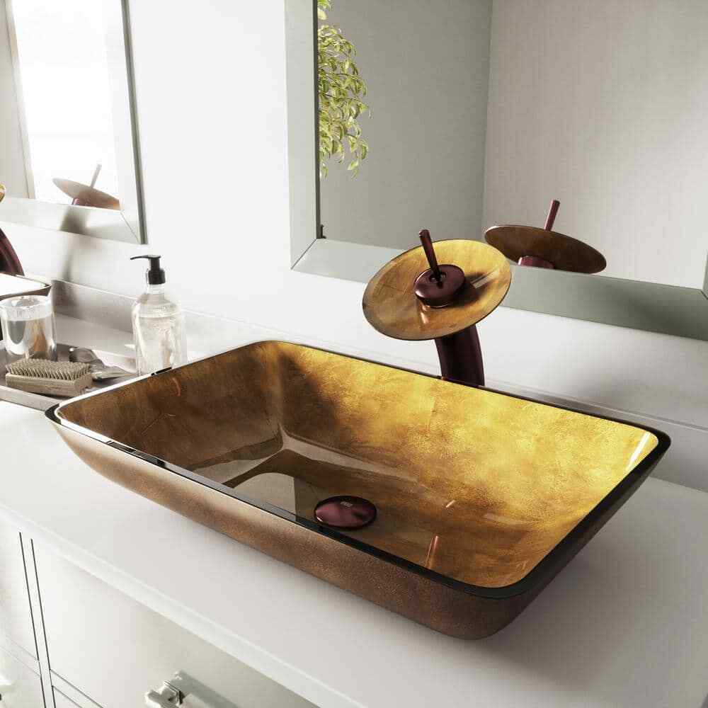 VIGO Vessel Bathroom Sink Pop-Up Drain and Mounting Ring in Oil Rubbed Bronze
