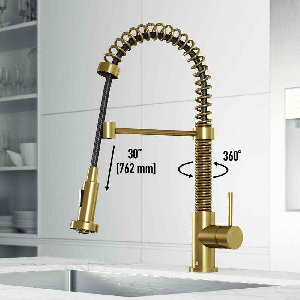VIGO Edison Single Handle Pull-Down Sprayer Kitchen Faucet in Matte Brushed Gold