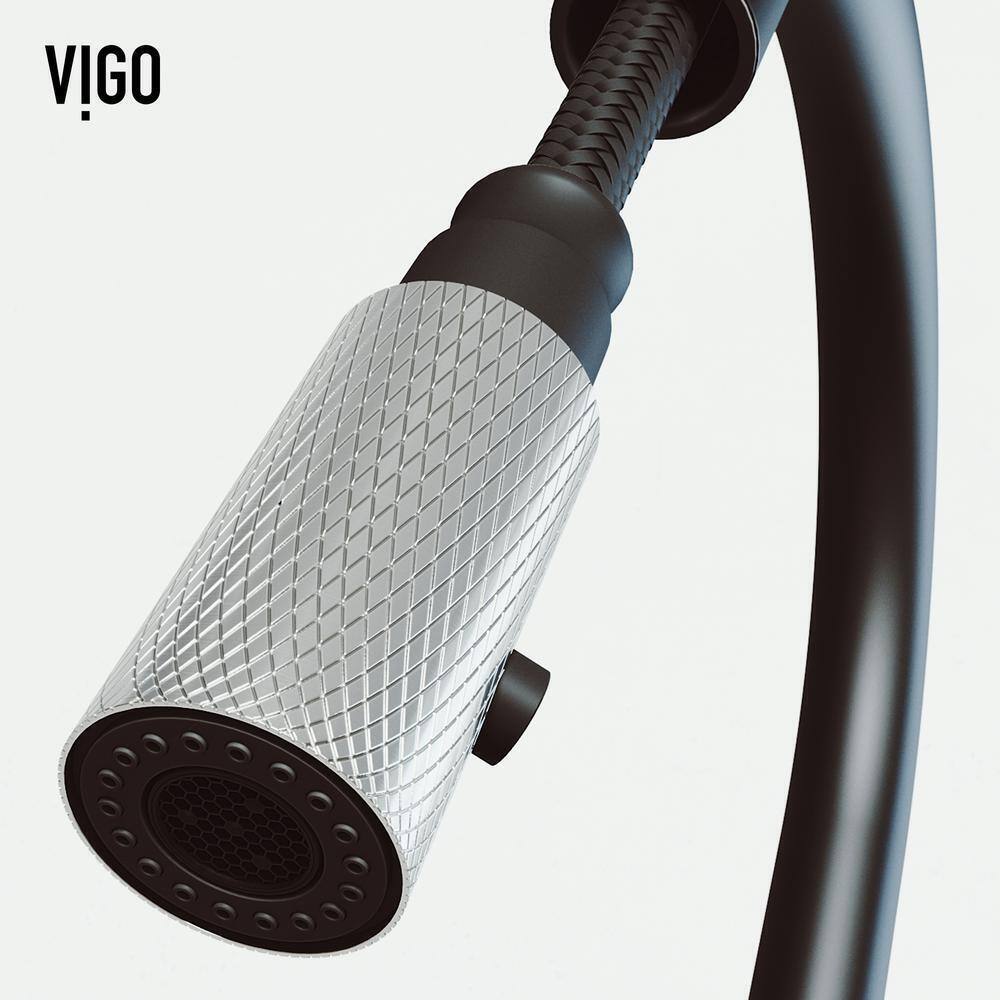 VIGO Bristol Pull-Down Sprayer Kitchen Faucet in Stainless and Black
