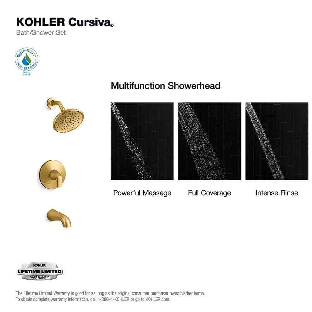 KOHLER Cursiva Single-Handle 3-Spray Tub and Shower Faucet 1.75 GPM