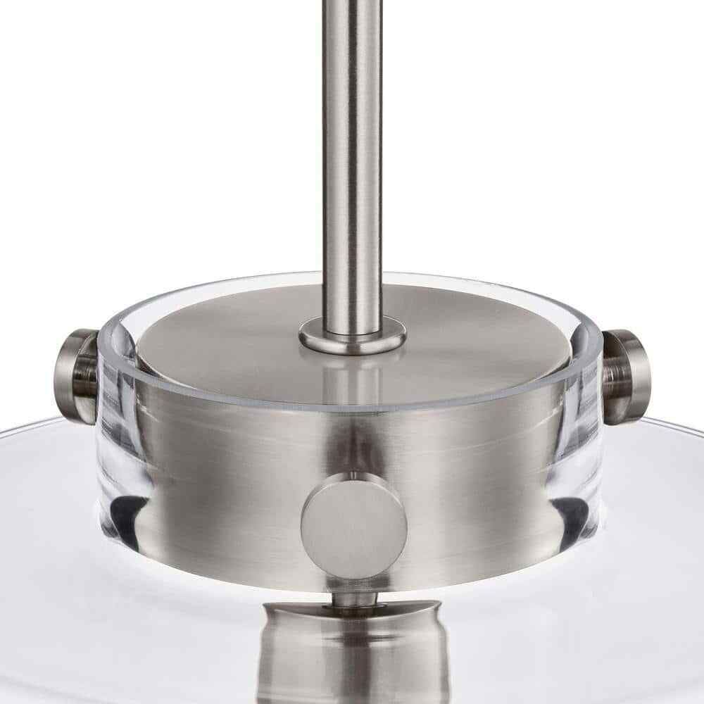 Hampton Bay Mullins 10 in. 1-Light Brushed Nickel Pendant Hanging Light