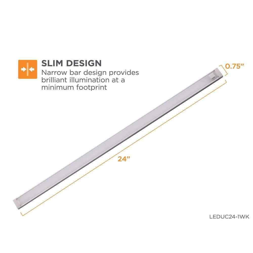 BLACK+DECKER 24 in. LED Warm White 2700K Dimmable 1-Bar Under Cabinet Lights Kit