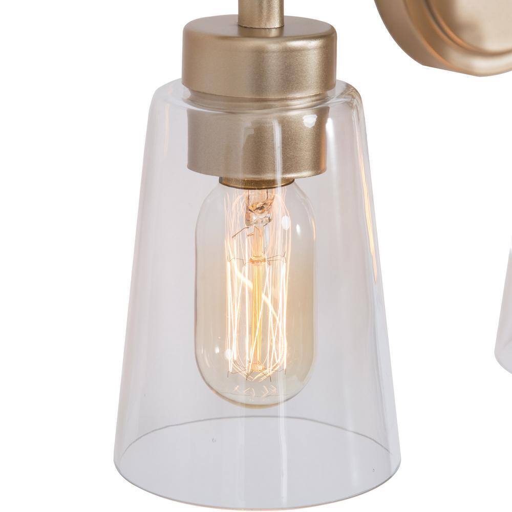 Uolfin Gold Bathroom Vanity Light Dule 3-Light Modern Bell Brass Light Bar