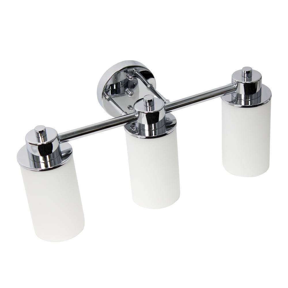 Lalia Home 6.50 in. 3-Light Chrome Vanity Uplight Downlight Wall Fixture