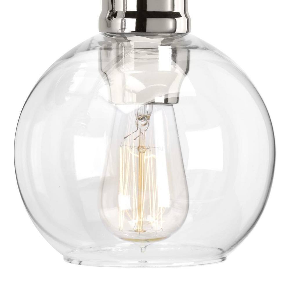 Progress Lighting Hansford 3-Light Polished Nickel Clear Glass Vanity Light