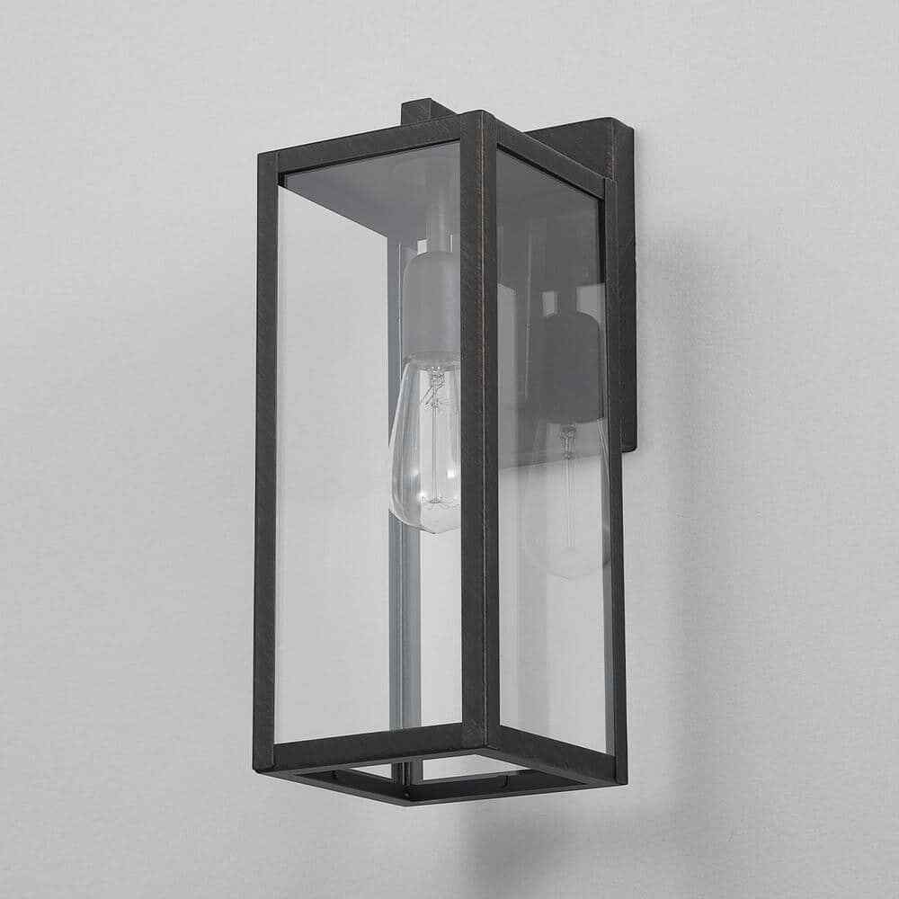 Globe Electric Bowery 1-Light Bronze Hardwired Outdoor Indoor Wall Lantern Sconc