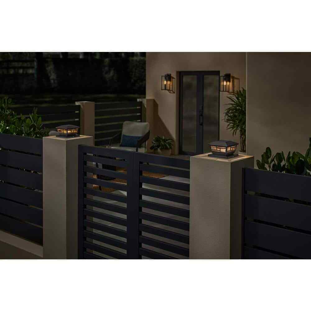 Hampton Bay 3.5 in. x 3.5 in. Bronze Outdoor Solar Post Cap(2-Pack)