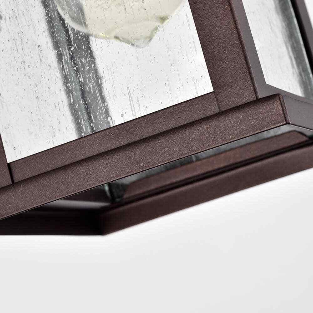 Jushua 1-Light Oil Rubbed Bronze Outdoor Lantern Sconce w/ Dusk to Dawn Sensor