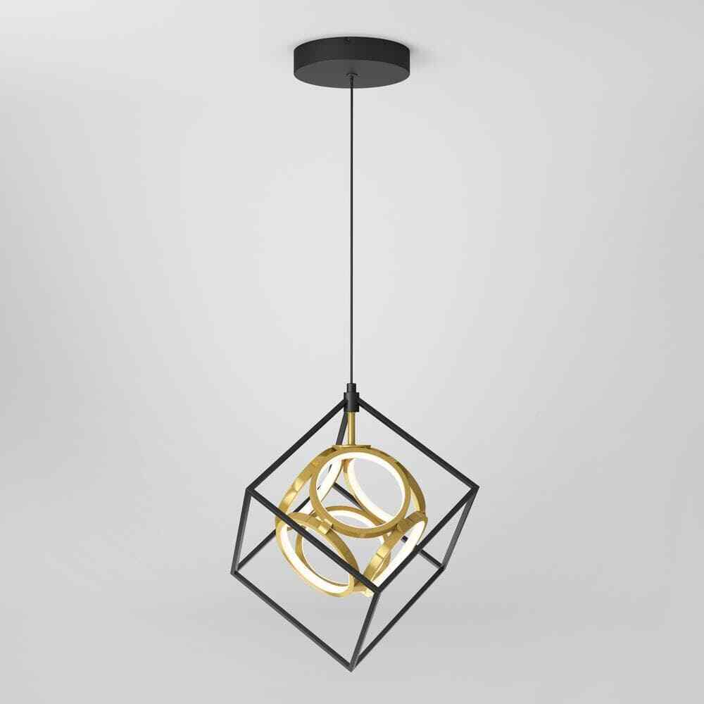 Artika Luxury 18-Watt LED Black Modern Industrial Caged Hanging Pendant Light