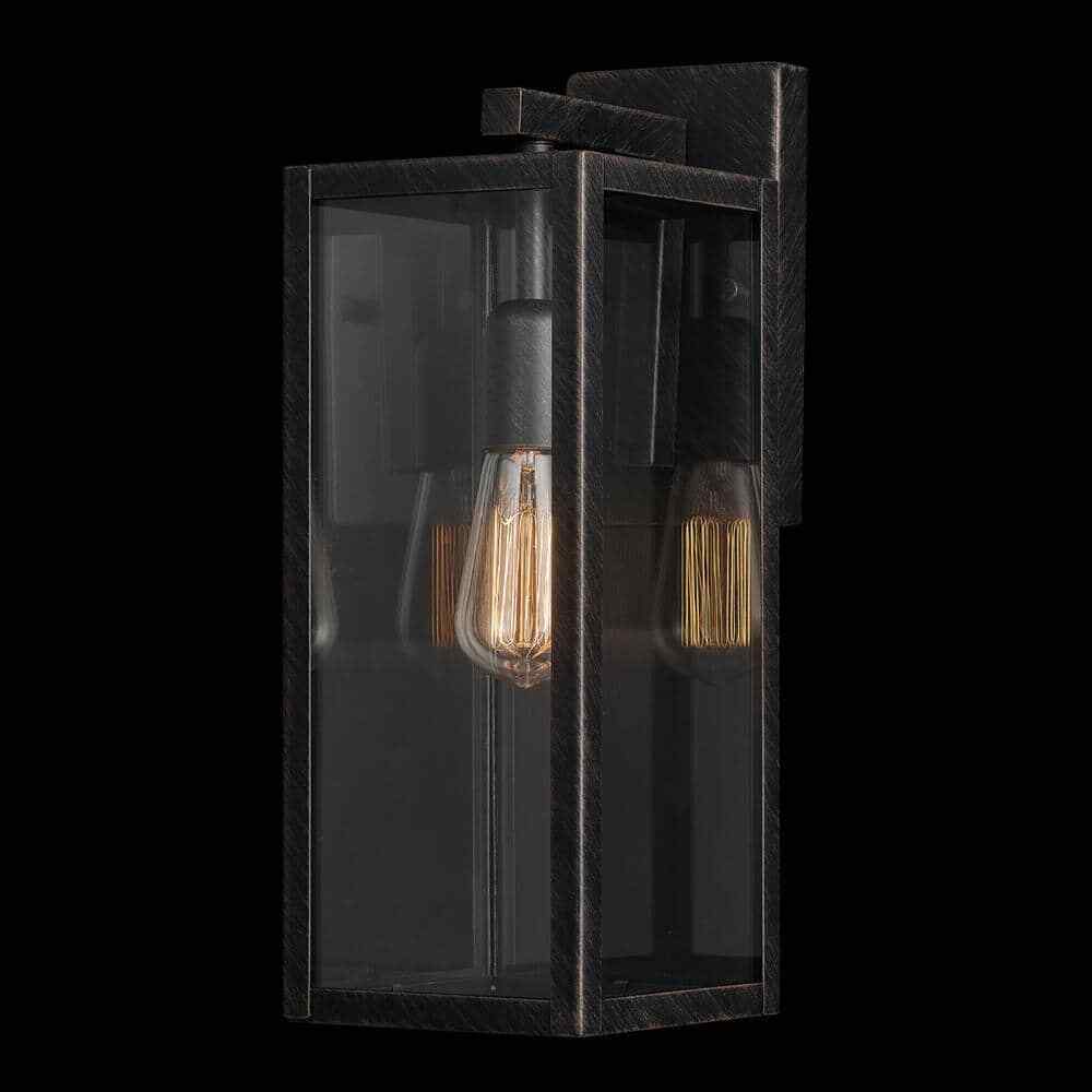 Globe Electric Bowery 1-Light Bronze Hardwired Outdoor Indoor Wall Lantern Sconc