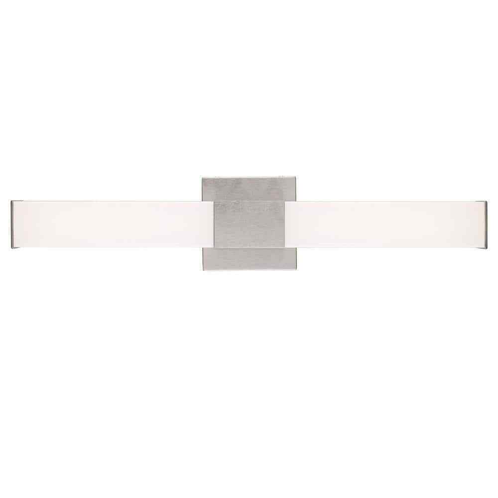 Bel Air Lighting Saavy 2-Light Brushed Nickel Integrated LED Vanity Light Bar