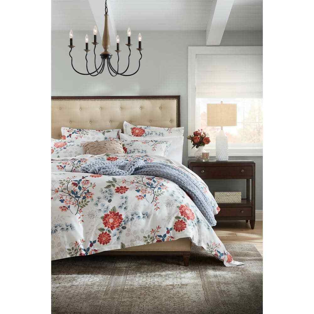 Unbranded 26.5 in. White Ceramic Table Lamp with Linen Shade 19970-001