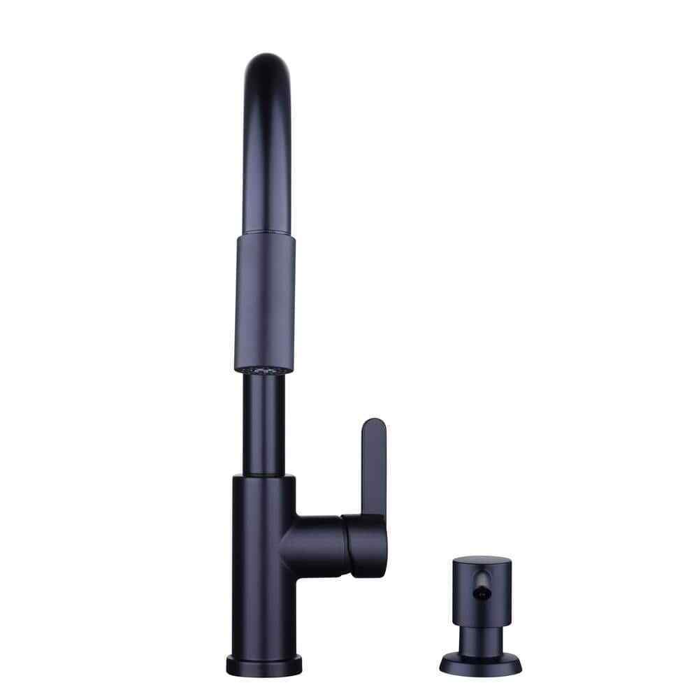 Glacier Bay Paulina Single-Handle Pull-Down Sprayer Kitchen Fauce in Matte Black