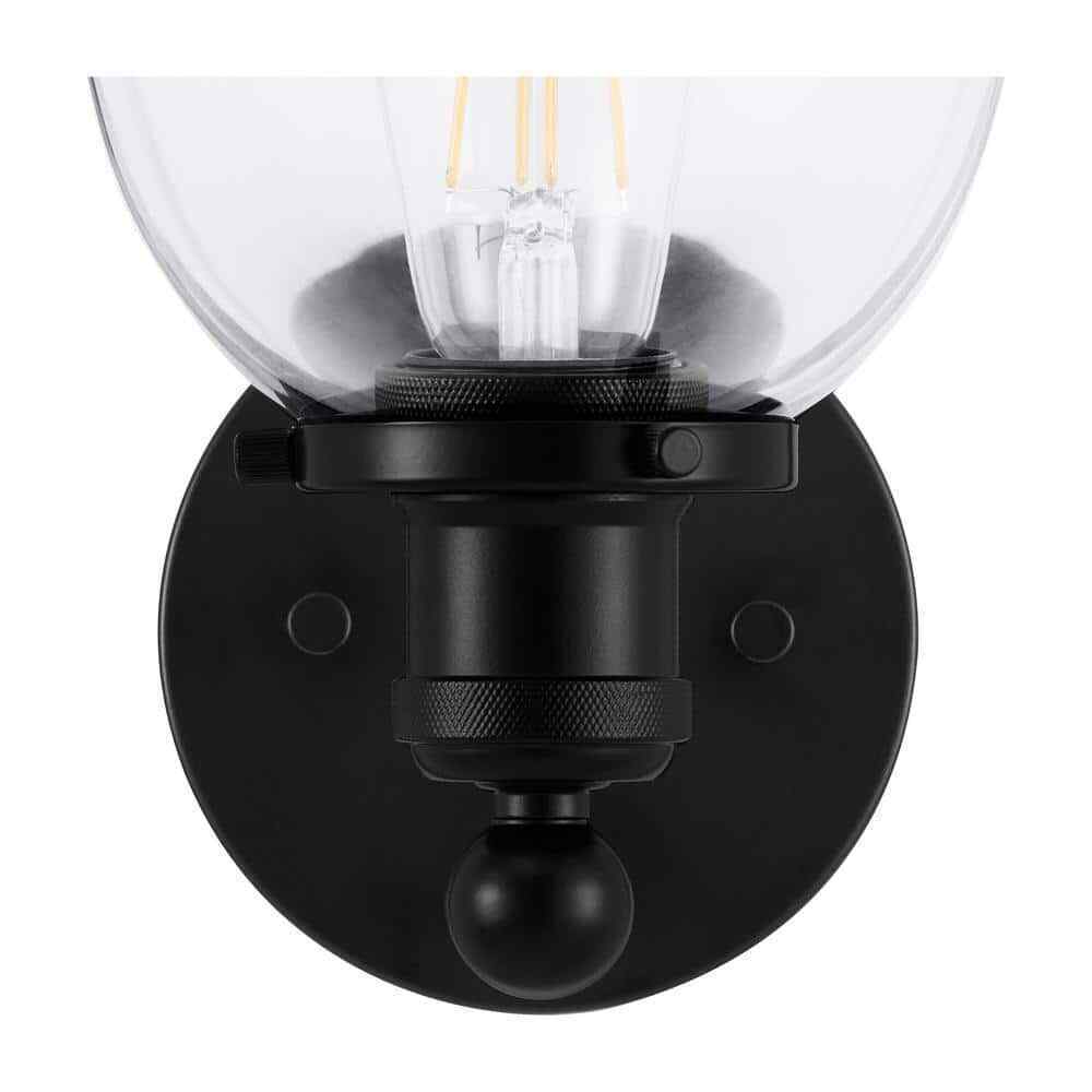 Home Decorators Evelyn Matte Black Indoor Wall Sconce