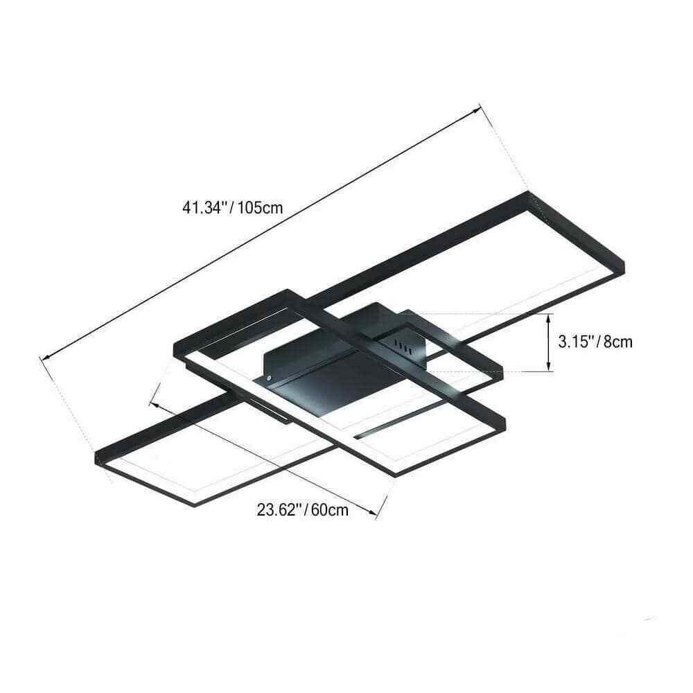 Rodesdecor Sophia 41" 3-Lights Color Selectable Integrated LED Flush mount Light
