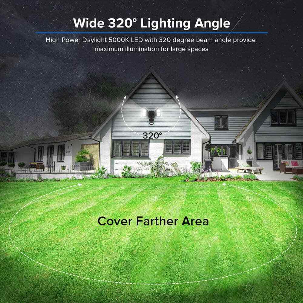 SANSI 1800 Lumens Black Motion Sensor Outdoor LED 5000K Dusk to Dawn Flood Light