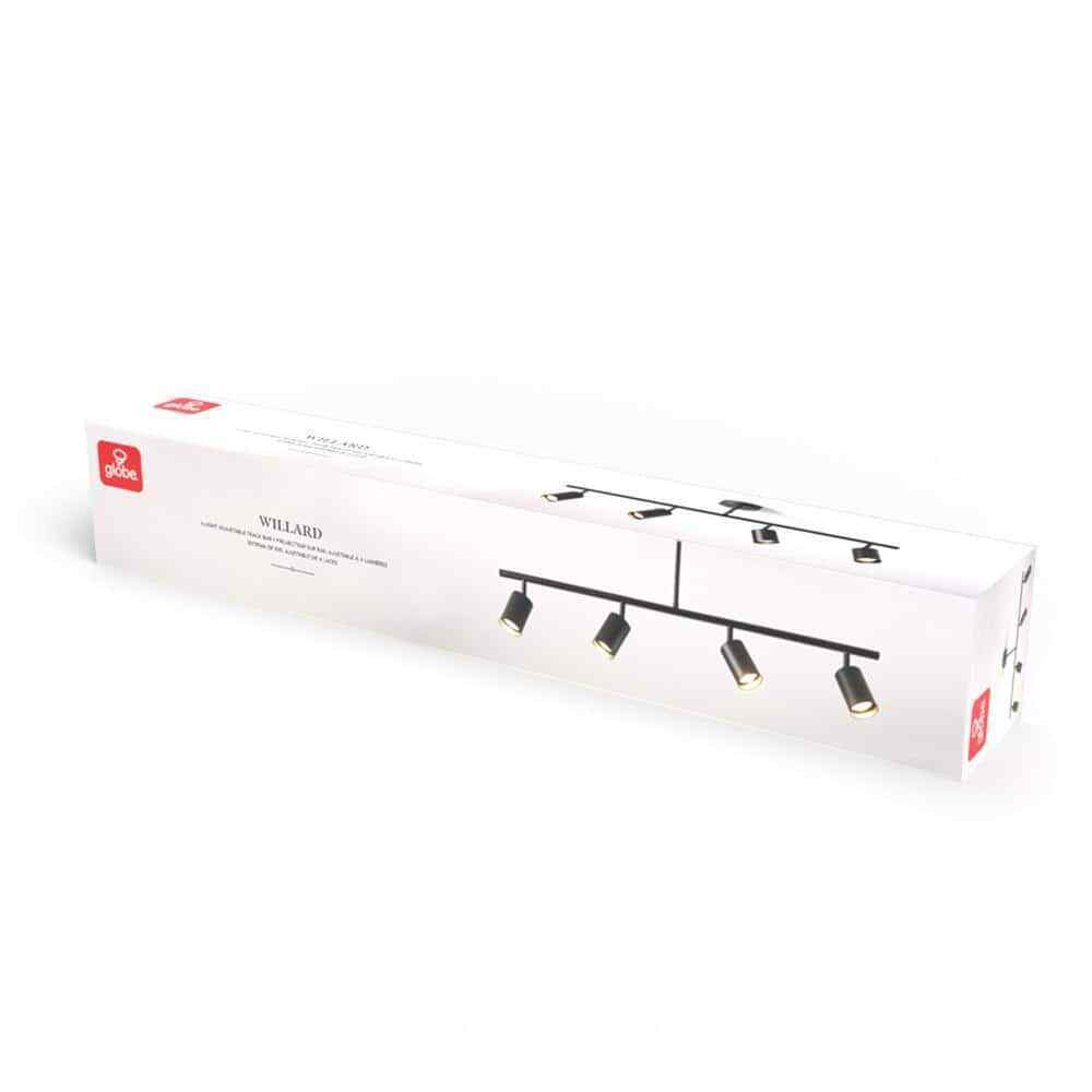 Globe Electric Willard 2.92 ft. 4-Light Black Adjustable Height Linear Track Kit