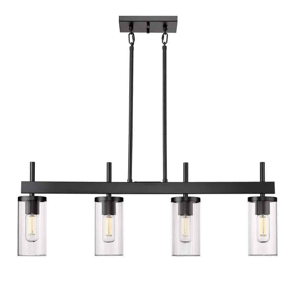 Golden Lighting Winslett 4-Light Matte Black Linear Pendant