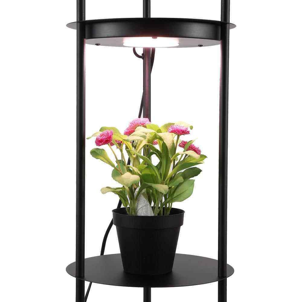 Cedar Hill 63 in. Black Bookshelf Lamp w/ 2 USB Ports