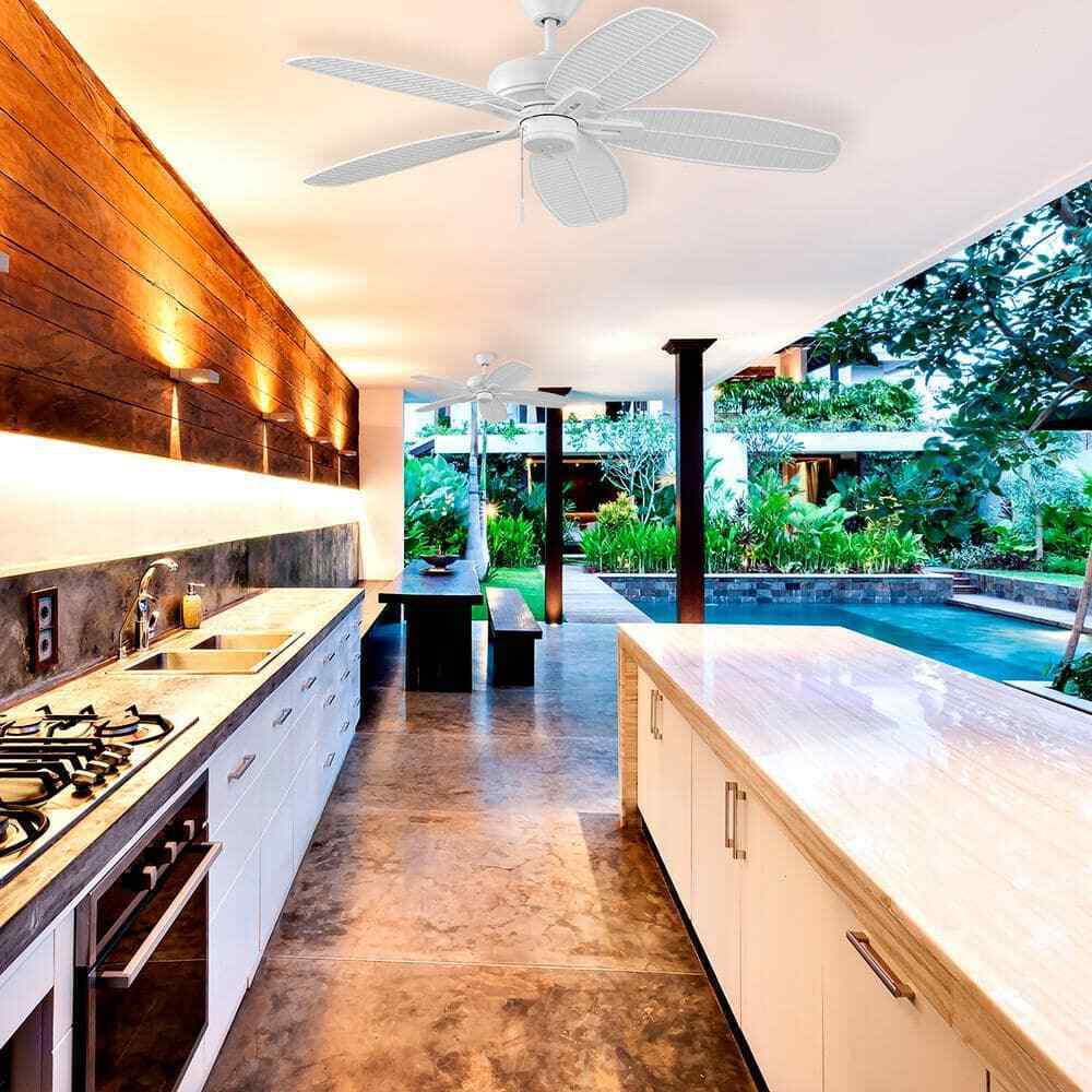 Hampton Bay Cartrella 52 in. Indoor/Outdoor Matte White Ceiling Fan