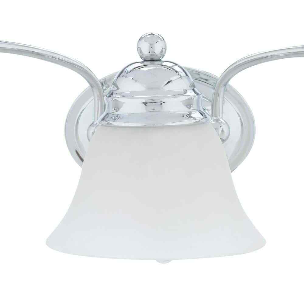 SATCO 3-Light Polished Chrome Vanity Light with Alabaster Glass Bell Shades
