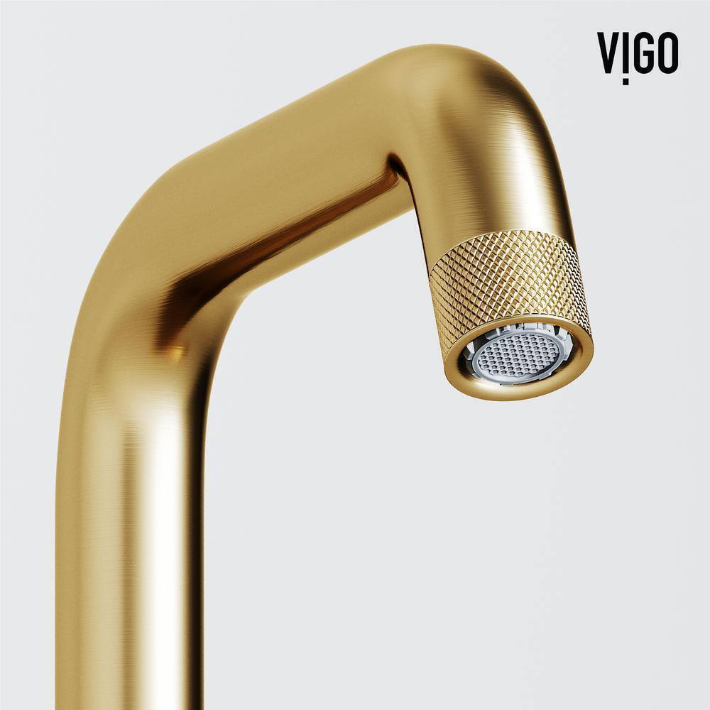 VIGO Cass Single Handle Single-Hole Bathroom Faucet in Matte Brushed Gold