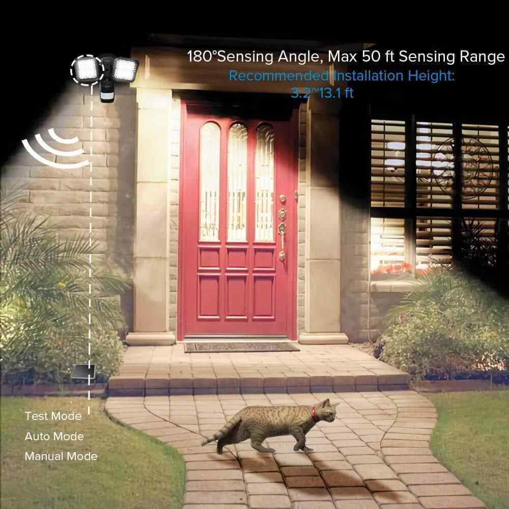 SANSI 30-Watt 3400 Lumens Black Motion Activated Outdoor LED 5000K Flood Light