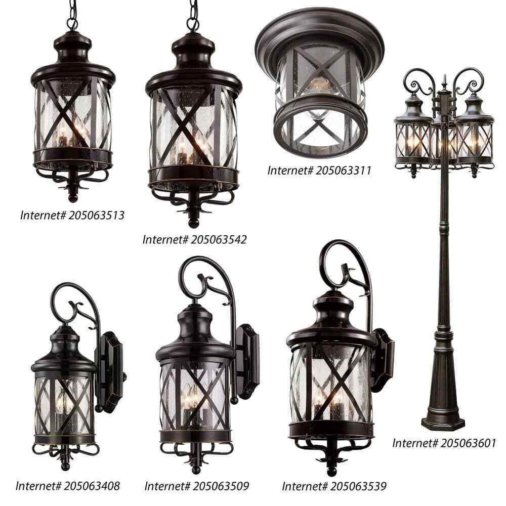 Bel Air Lighting Chandler Rubbed Bronze Outdoor Wall Light Fixture Seeded Glass
