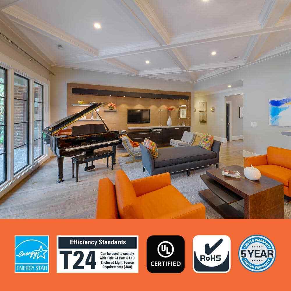 HALO LTE 4 in. LED Recessed Trim 3000K Housing Required New Construction 12-Pack