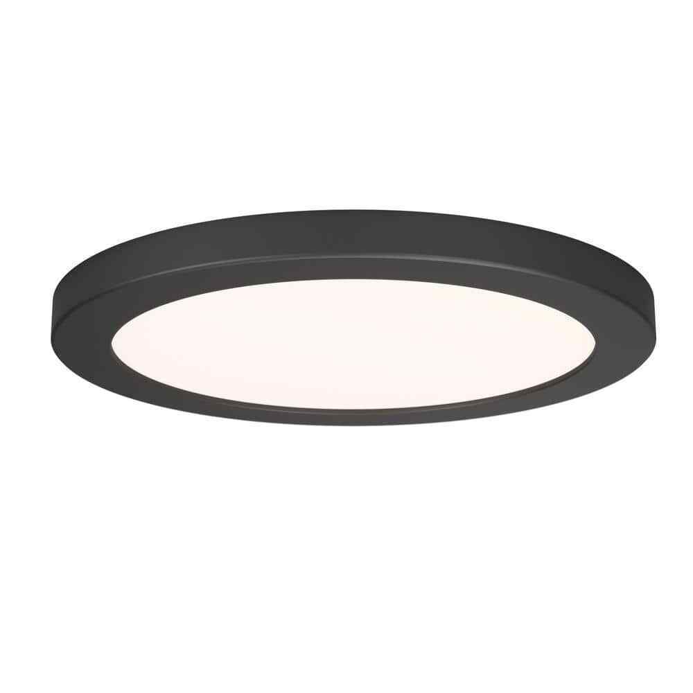 Artika Europa Disk Black Modern LED 3 CCT Flush Mount Ceiling Light Fixture