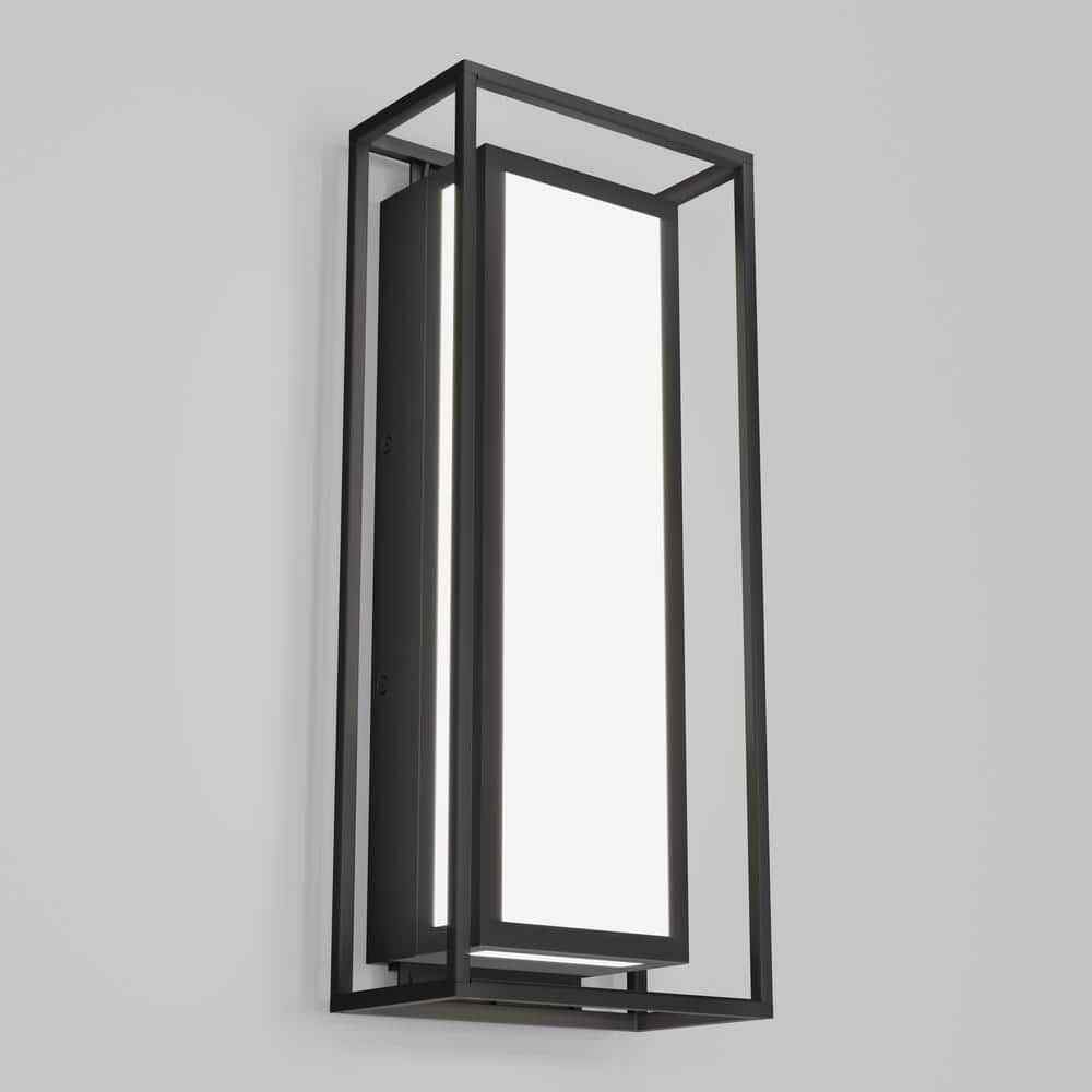 Artika Ghost Black Modern Integrated LED Outdoor Hardwired Light Lantern Sconce